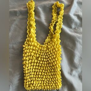 Y2K 90’s vintage stretchy yellow popcorn magic bubble mini shoulder bag purse